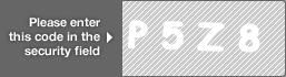 captcha code for visual authentication  letter P number 5 letter Z number 8