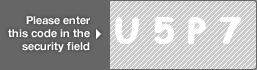 captcha code for visual authentication  letter U number 5 letter P number 7