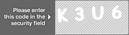 captcha code for visual authentication  letter K number 3 letter U number 6