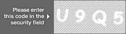 captcha code for visual authentication  letter U number 9 letter Q number 5