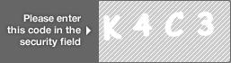 captcha code for visual authentication  letter K number 4 letter C number 3