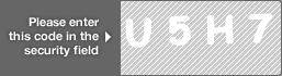 captcha code for visual authentication  letter U number 5 letter H number 7