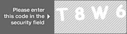 captcha code for visual authentication  letter T number 8 letter W number 6