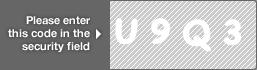 captcha code for visual authentication  letter U number 9 letter Q number 3