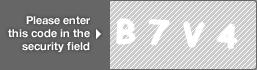 captcha code for visual authentication  letter B number 7 letter V number 4