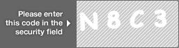 captcha code for visual authentication  letter N number 8 letter C number 3