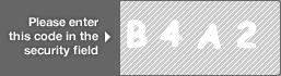 captcha code for visual authentication  letter B number 4 letter A number 2