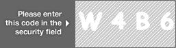 captcha code for visual authentication  letter W number 4 letter B number 6
