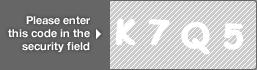 captcha code for visual authentication  letter K number 7 letter Q number 5