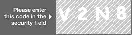 captcha code for visual authentication  letter V number 2 letter N number 8