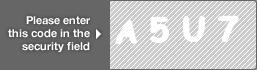 captcha code for visual authentication  letter A number 5 letter U number 7