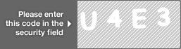 captcha code for visual authentication  letter U number 4 letter E number 3