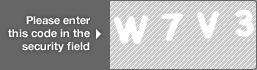 captcha code for visual authentication  letter W number 7 letter V number 3