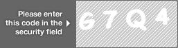 captcha code for visual authentication  letter G number 7 letter Q number 4