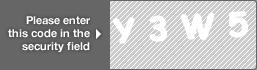 captcha code for visual authentication  letter Y number 3 letter W number 5