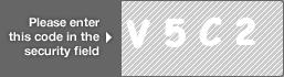 captcha code for visual authentication  letter V number 5 letter C number 2