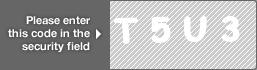 captcha code for visual authentication  letter T number 5 letter U number 3