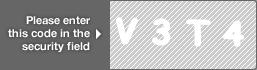 captcha code for visual authentication  letter V number 3 letter T number 4