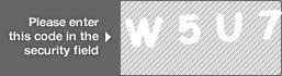 captcha code for visual authentication  letter W number 5 letter U number 7