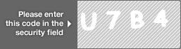 captcha code for visual authentication  letter U number 7 letter B number 4