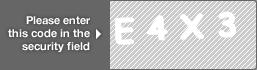 captcha code for visual authentication  letter E number 4 letter X number 3